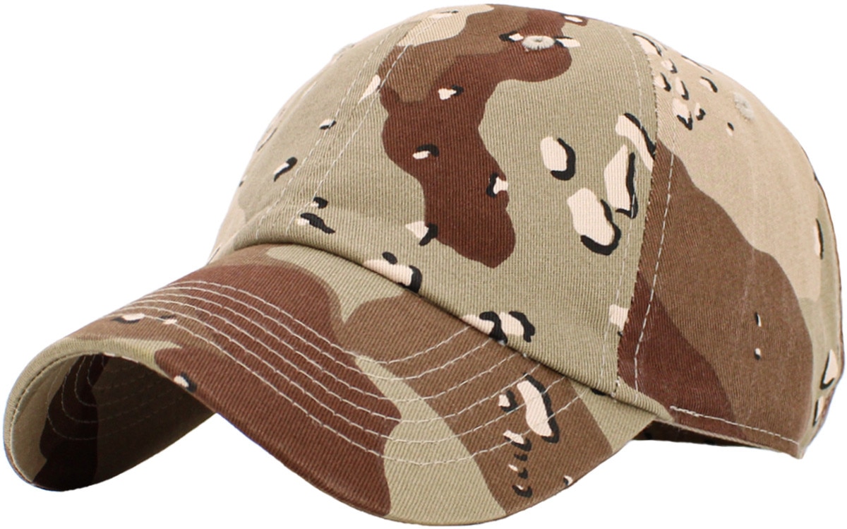Desert Camouflage Low Profile Baseball Caps Front Side View